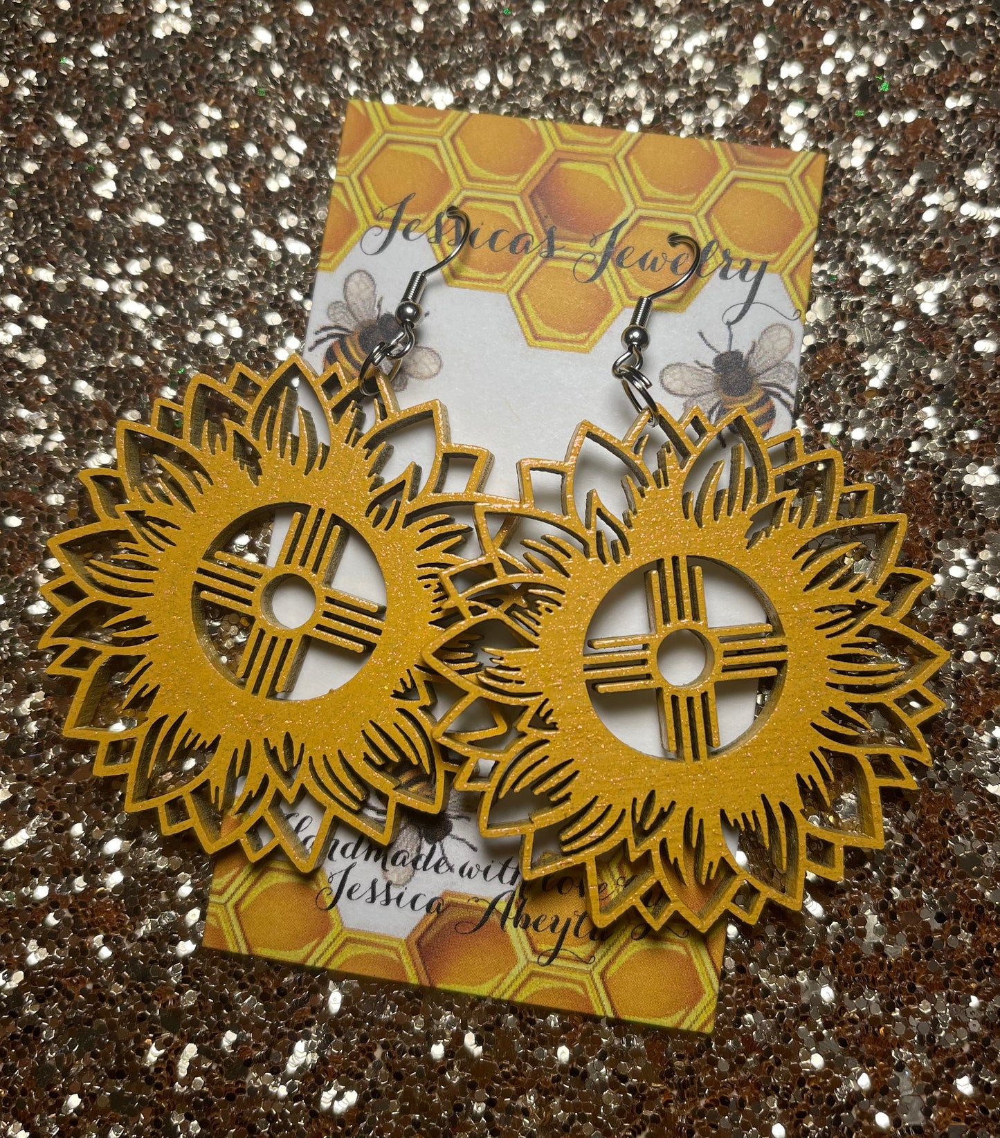 "Sunflower with Zia" Earrings