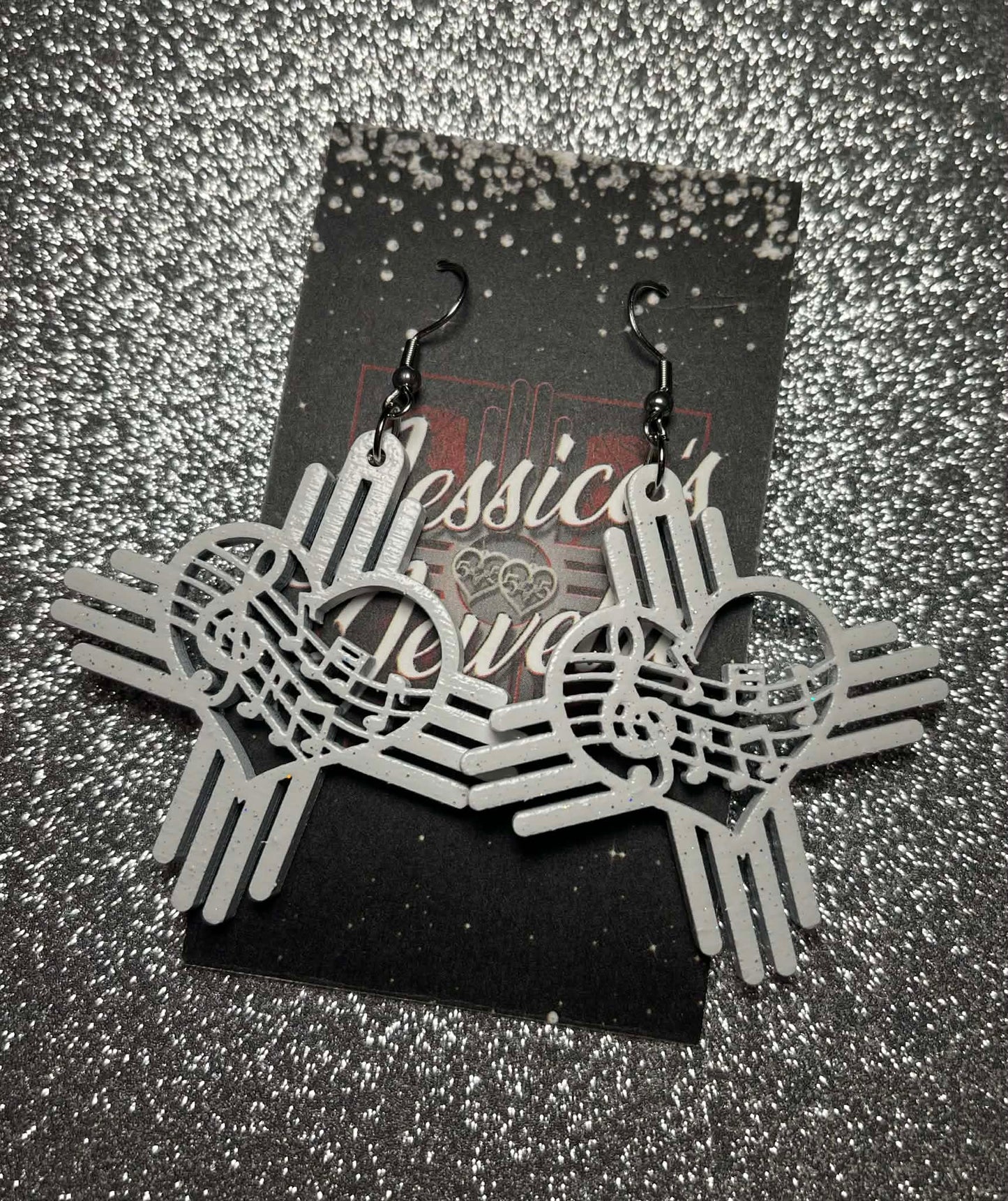 Musical Note Heart Zia earrings