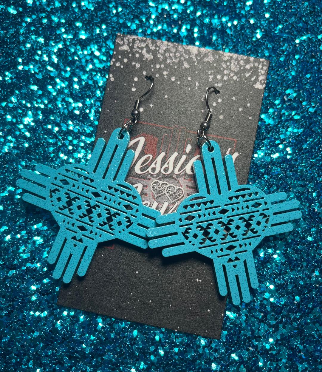 Beautiful Aztec Print Zia earrings