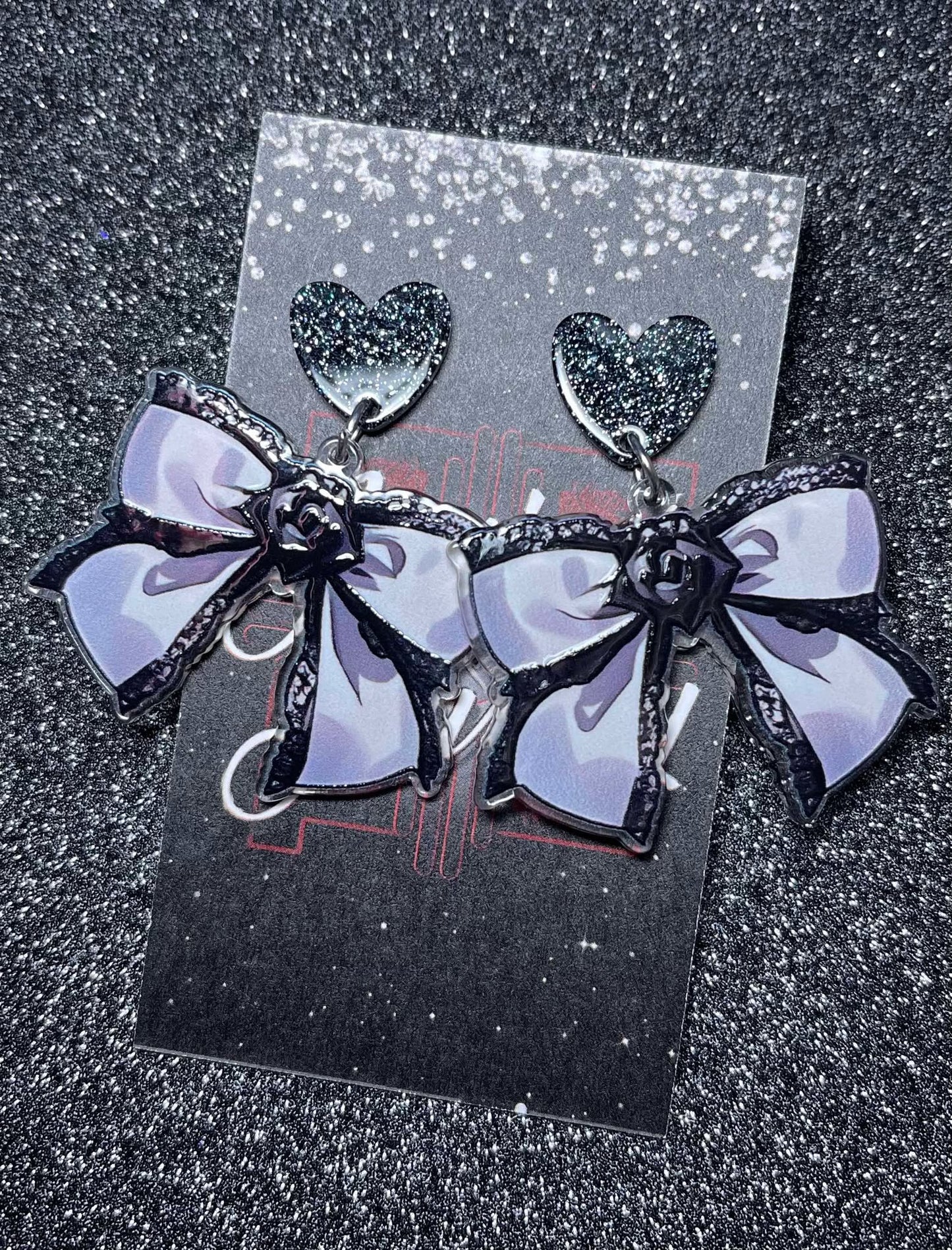 Acrylic Lace Bow earrings