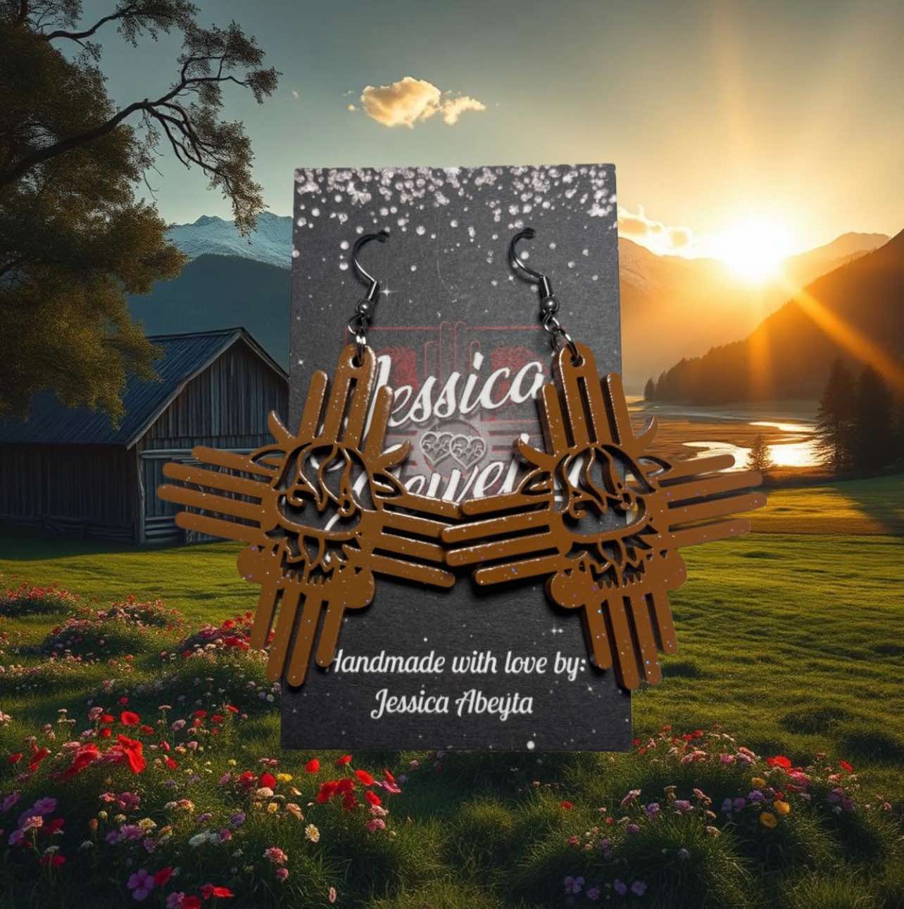 Highland Cow Zia Earrings