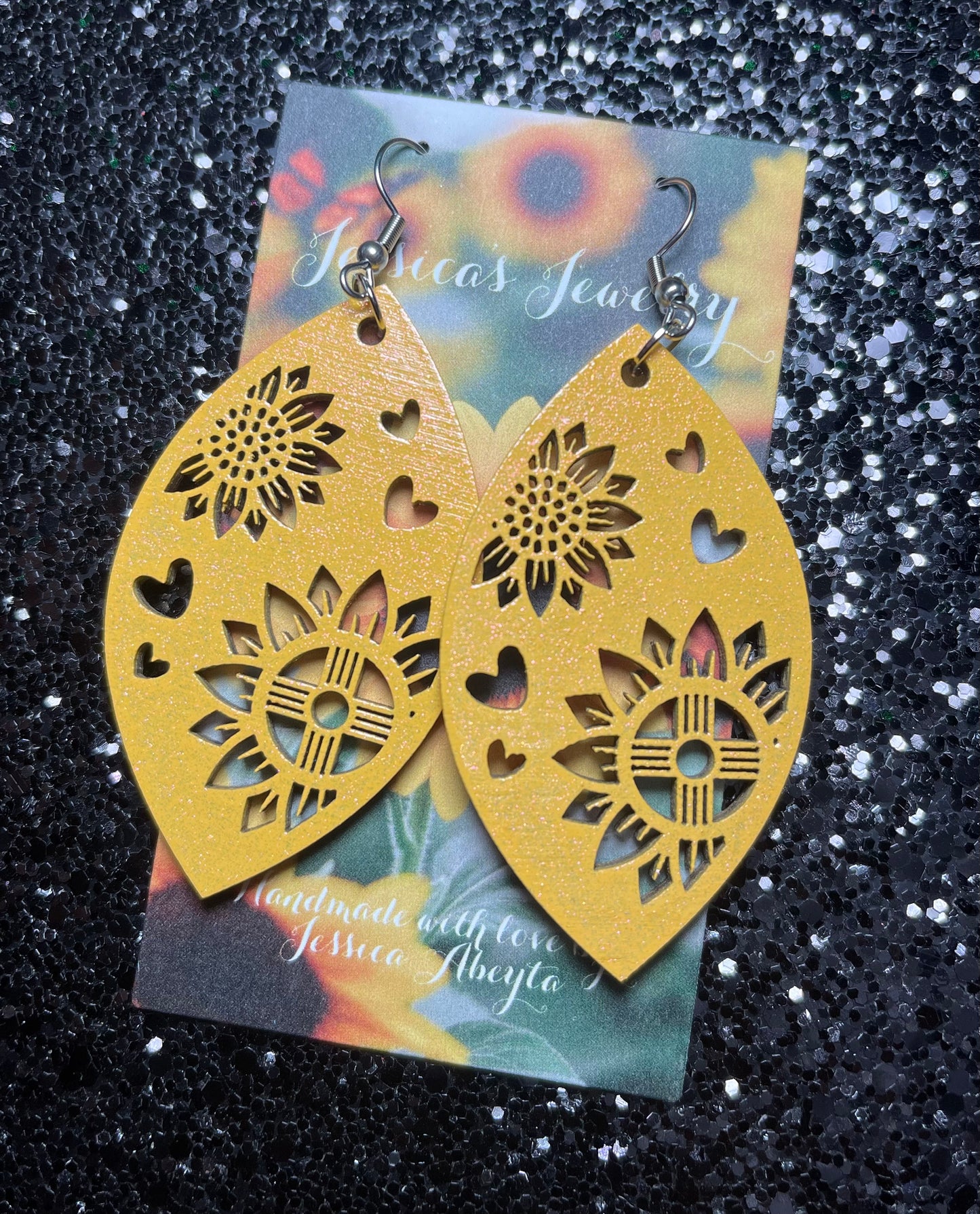 "Double Sunflower earrings"