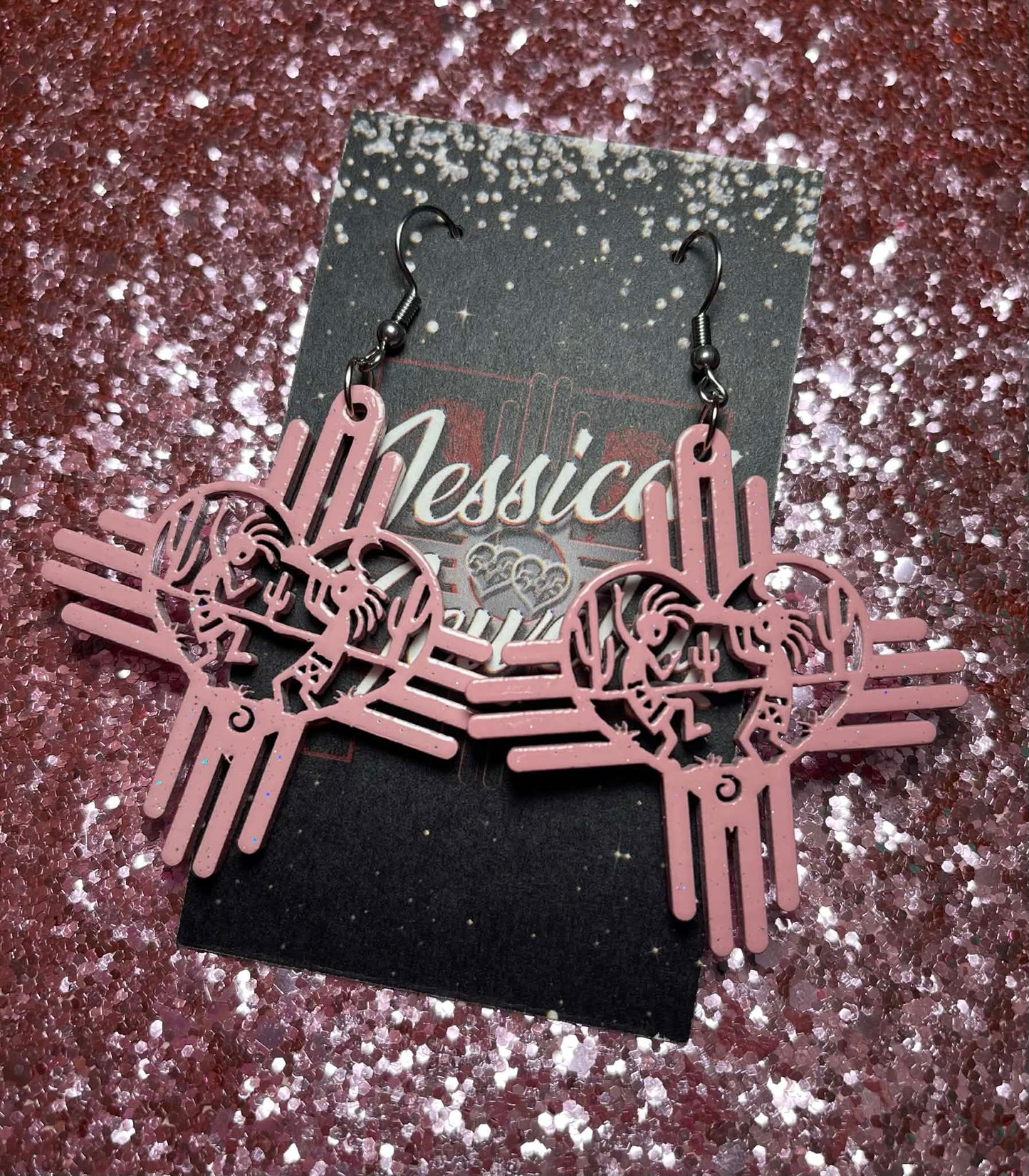 Kokopelli Heart Zia earrings