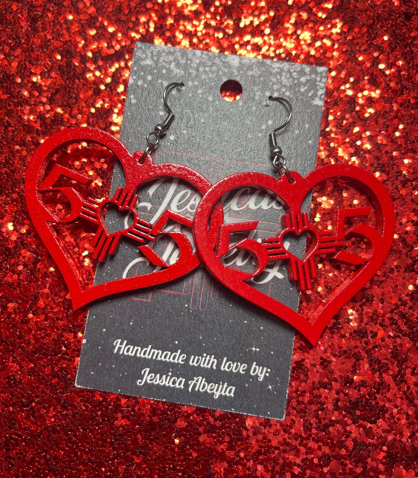 "505 Heart" Earrings