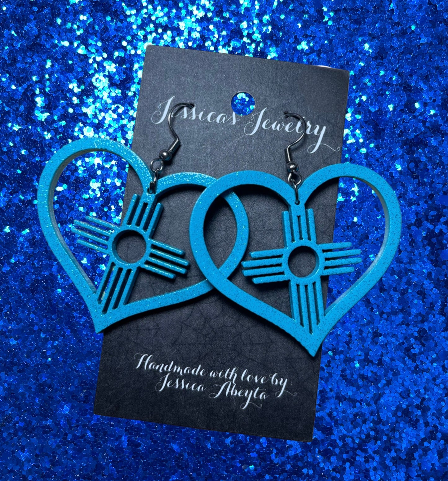 "Heart with Zia in the middle" Earrings