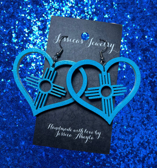 "Heart with Zia in the middle" Earrings