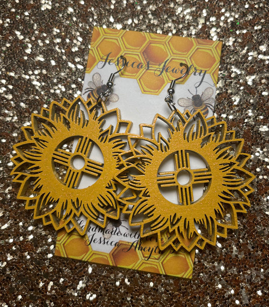 "Sunflower with Zia" Earrings