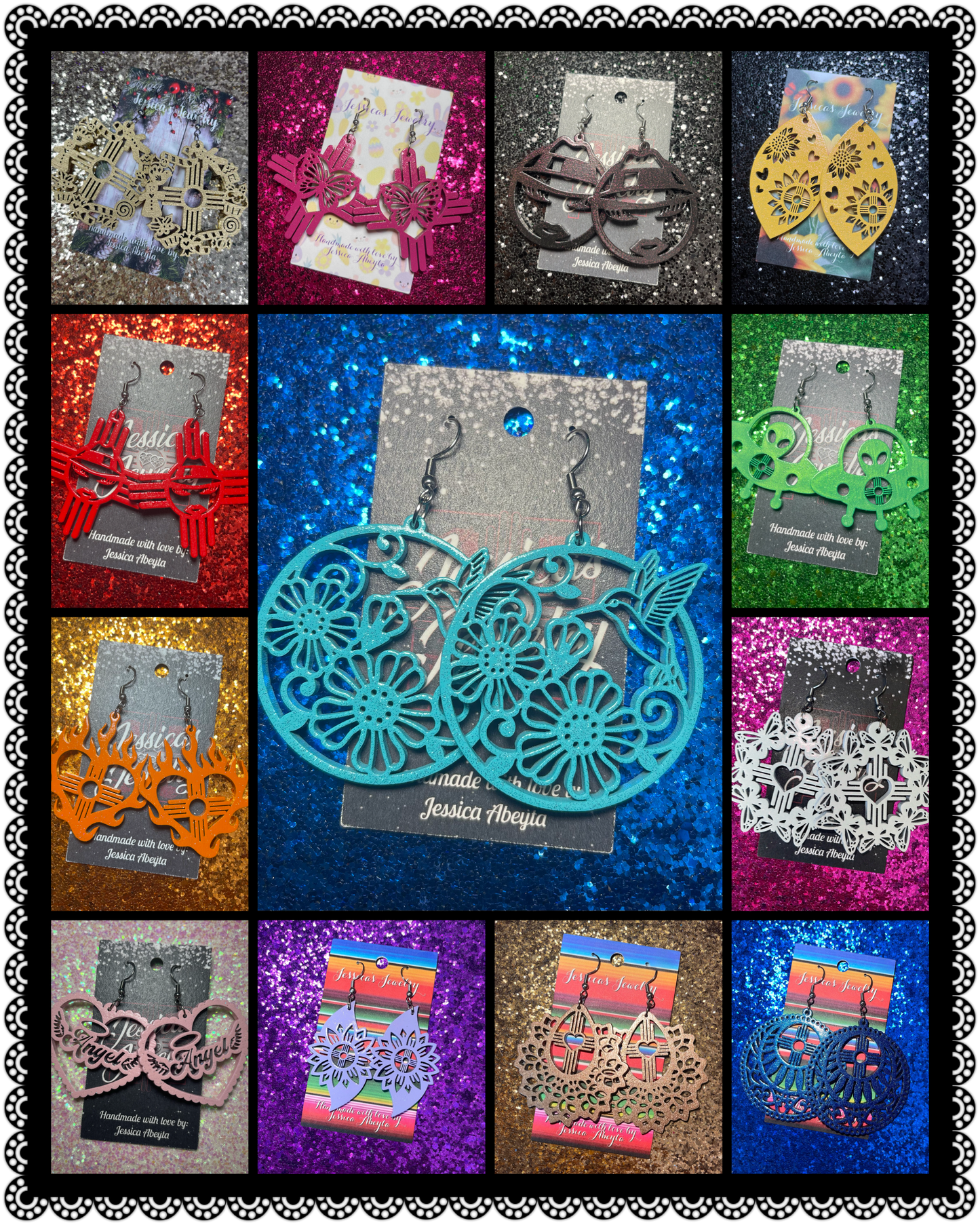 "Cow skull Zia" earrings