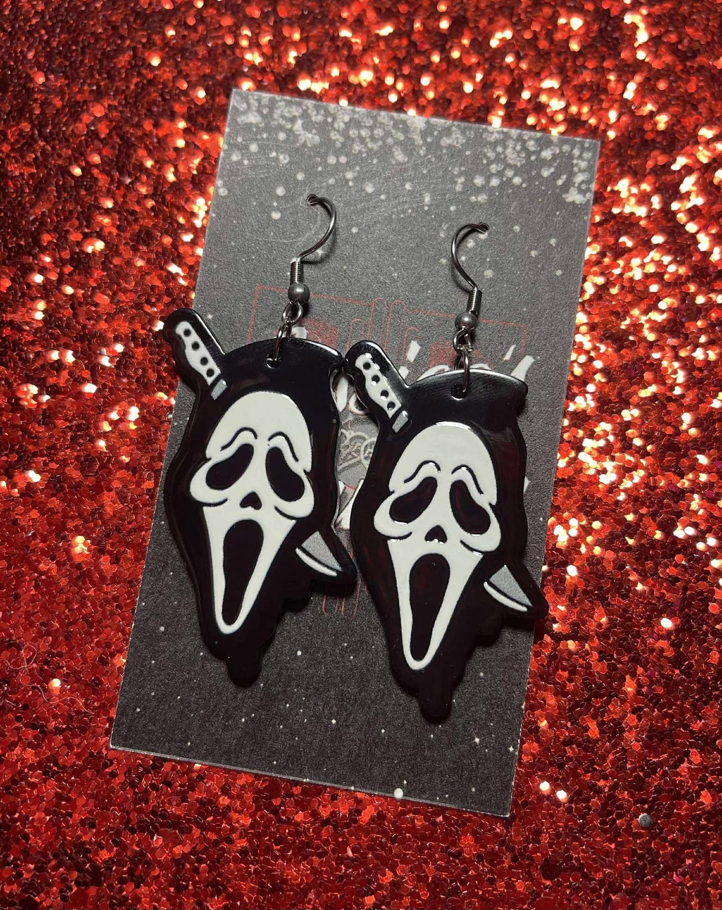 Acrylic Ghostface earrings