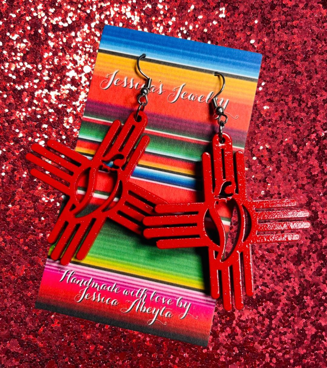 "Red Chile Zia" Earrings