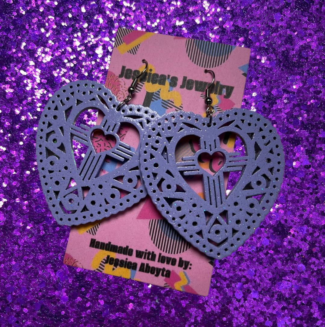 "Big Heart Mandala Zia" Earrings