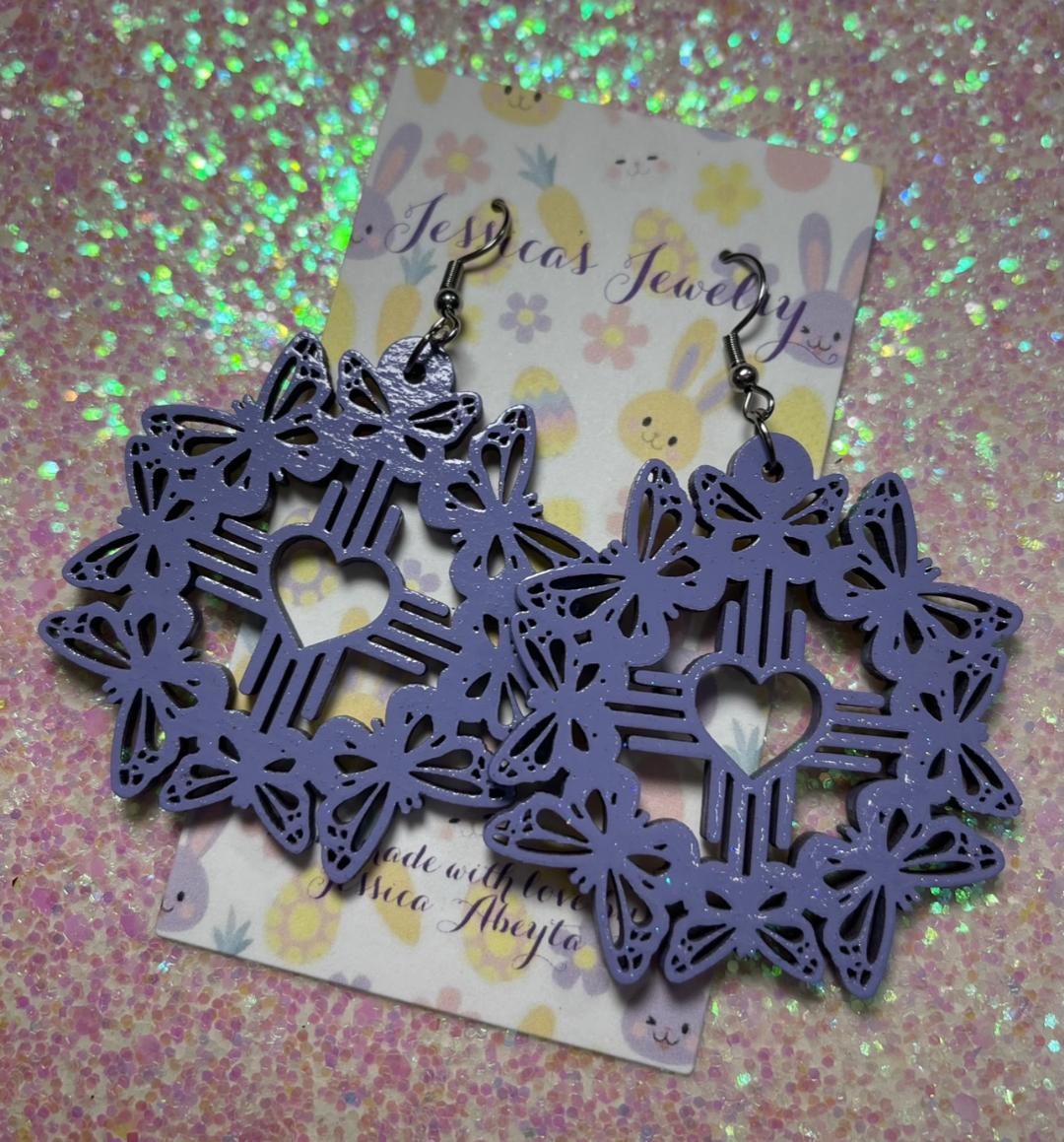 "Butterfly Hoop w/Zia" Earrings