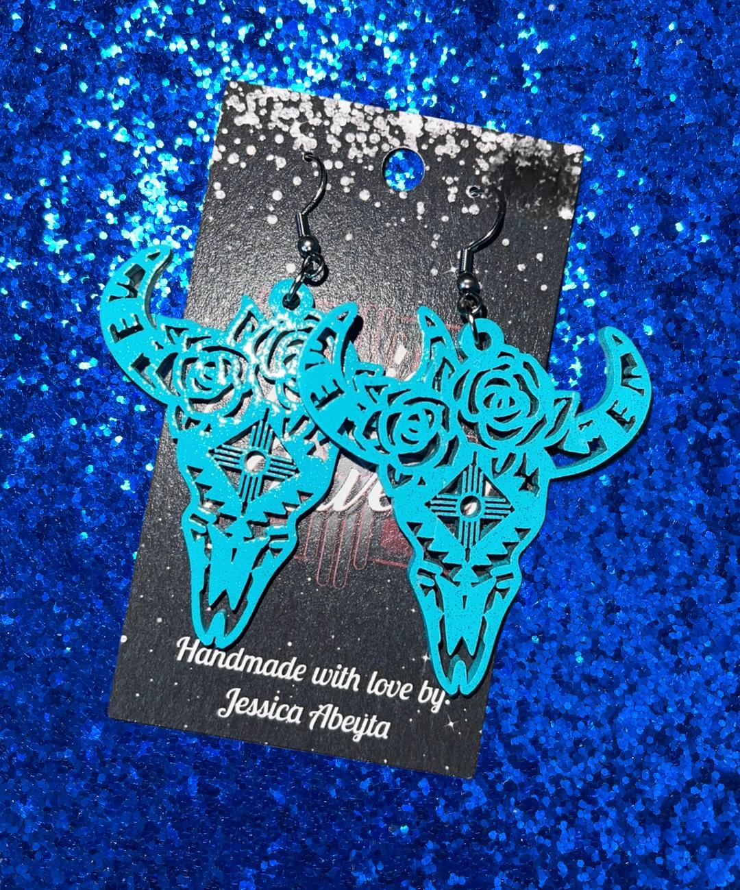 "Cow skull Zia" earrings