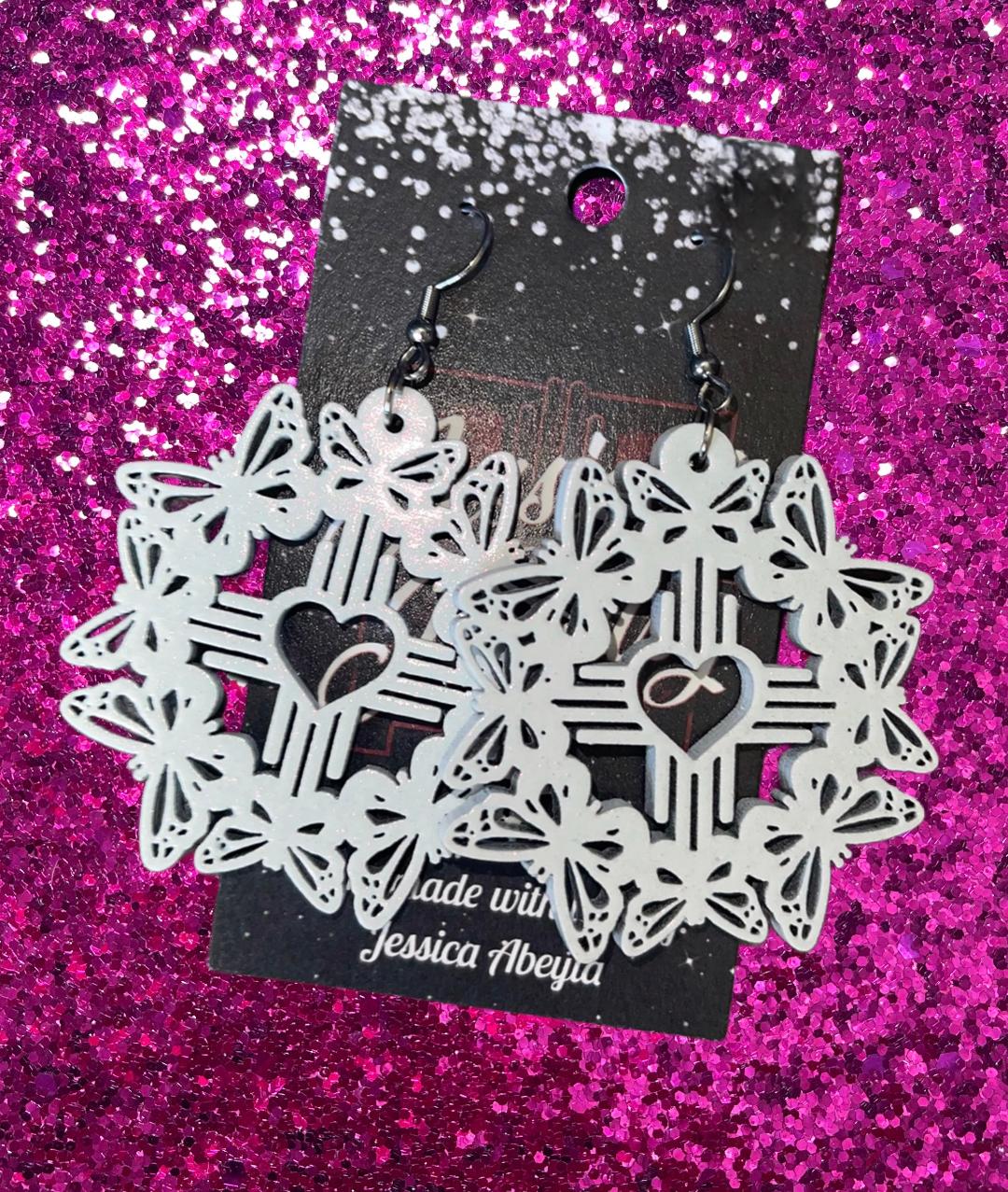 "Butterfly Hoop w/Zia" Earrings