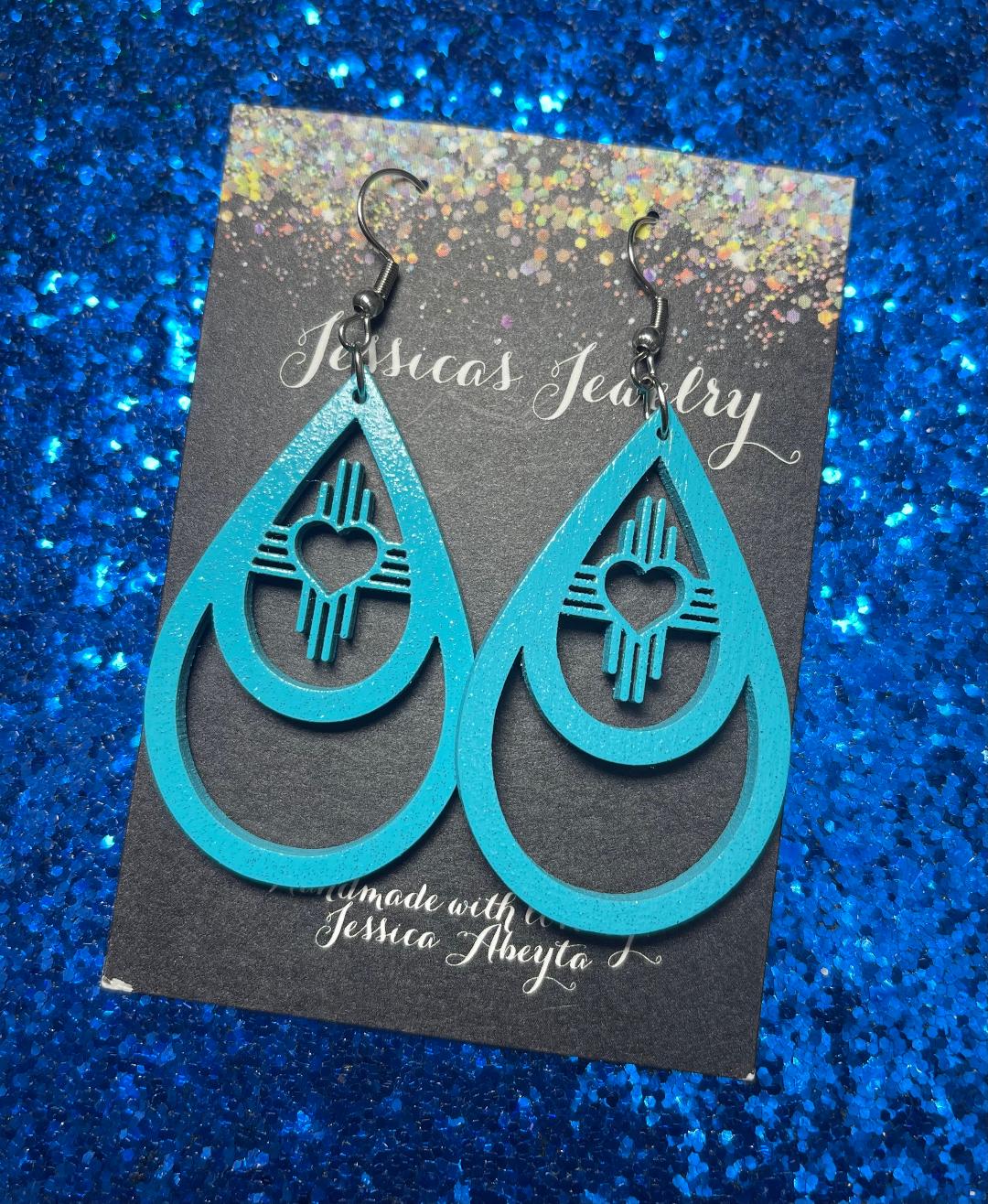 "Double Tear Drop Zia" Earrings