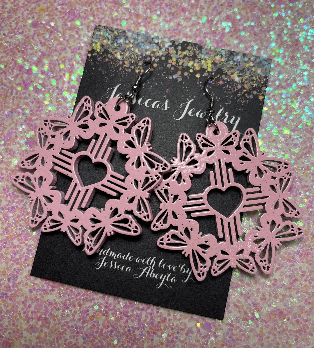 "Butterfly Hoop w/Zia" Earrings