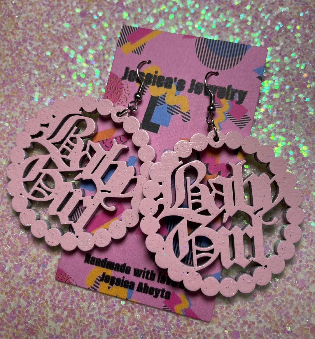 "Baby Girl" Hoop Earrings