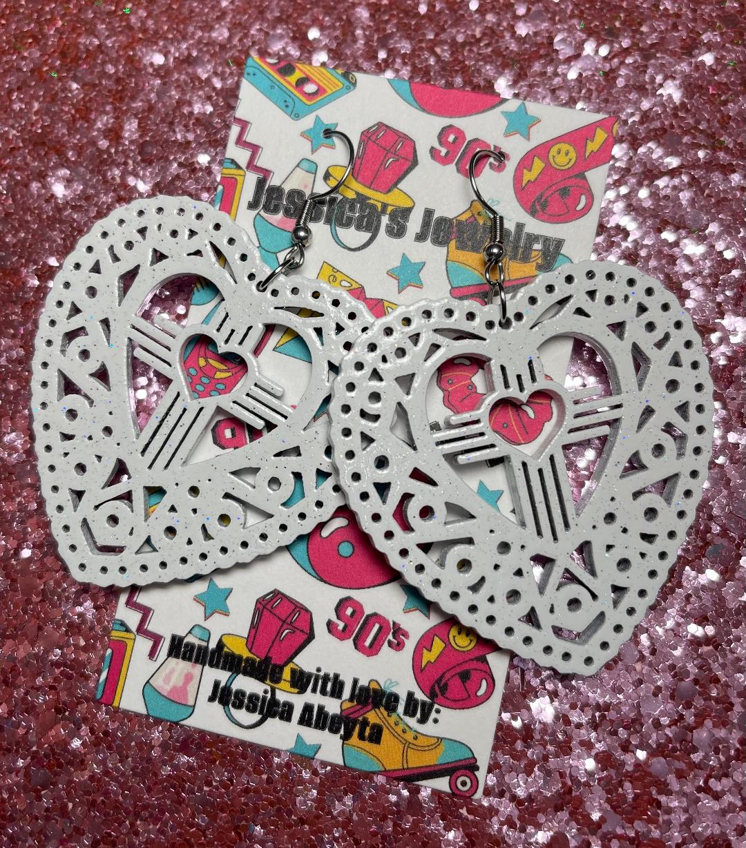 "Big Heart Mandala Zia" Earrings