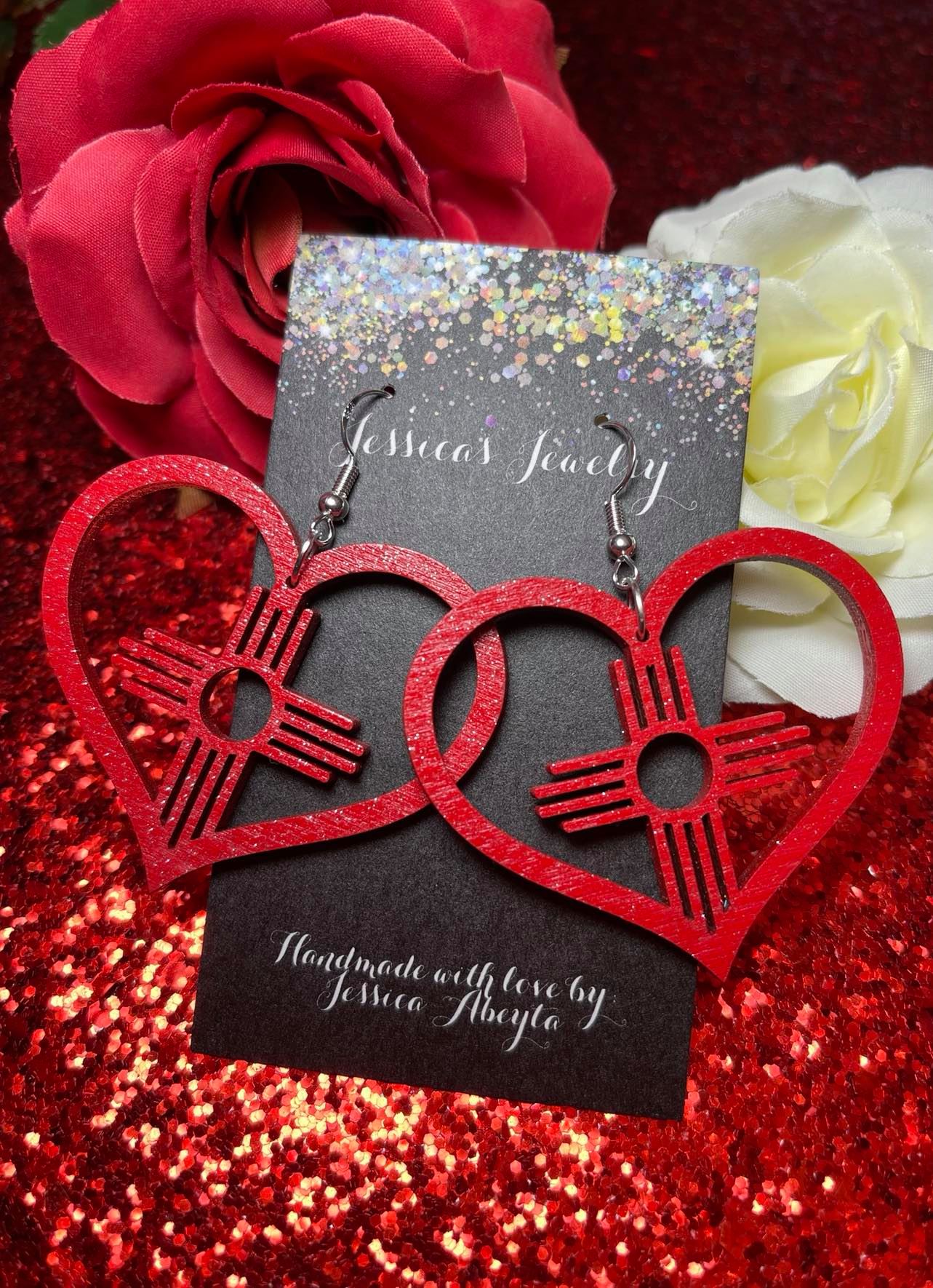 "Heart with Zia in the middle" Earrings