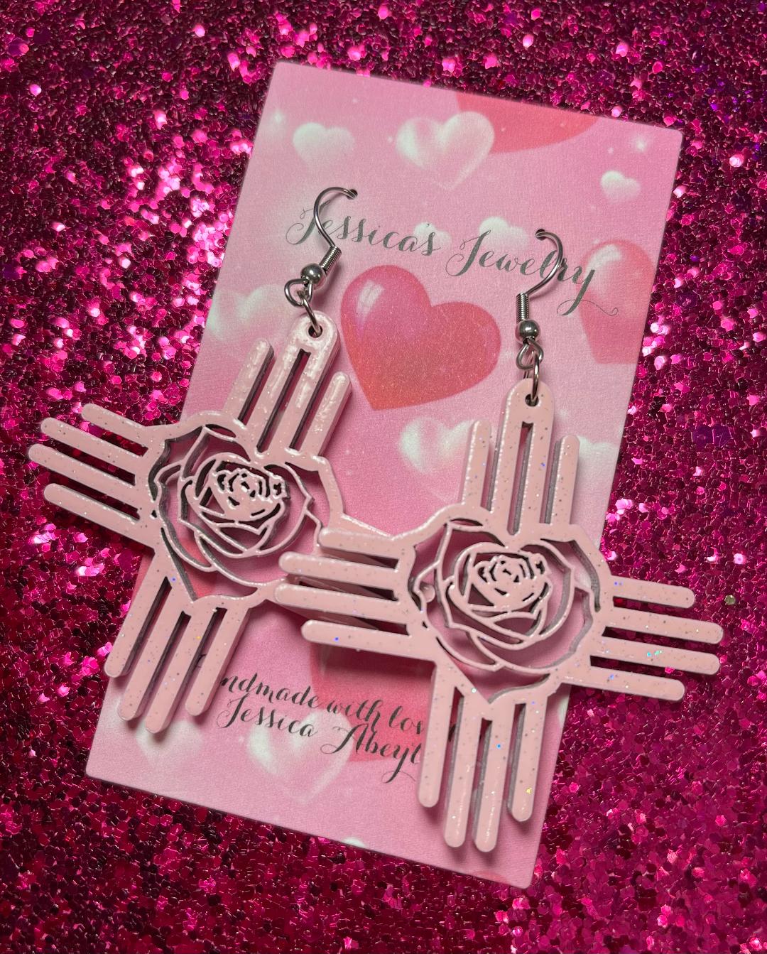 "Heart Rose Zia" Earrings