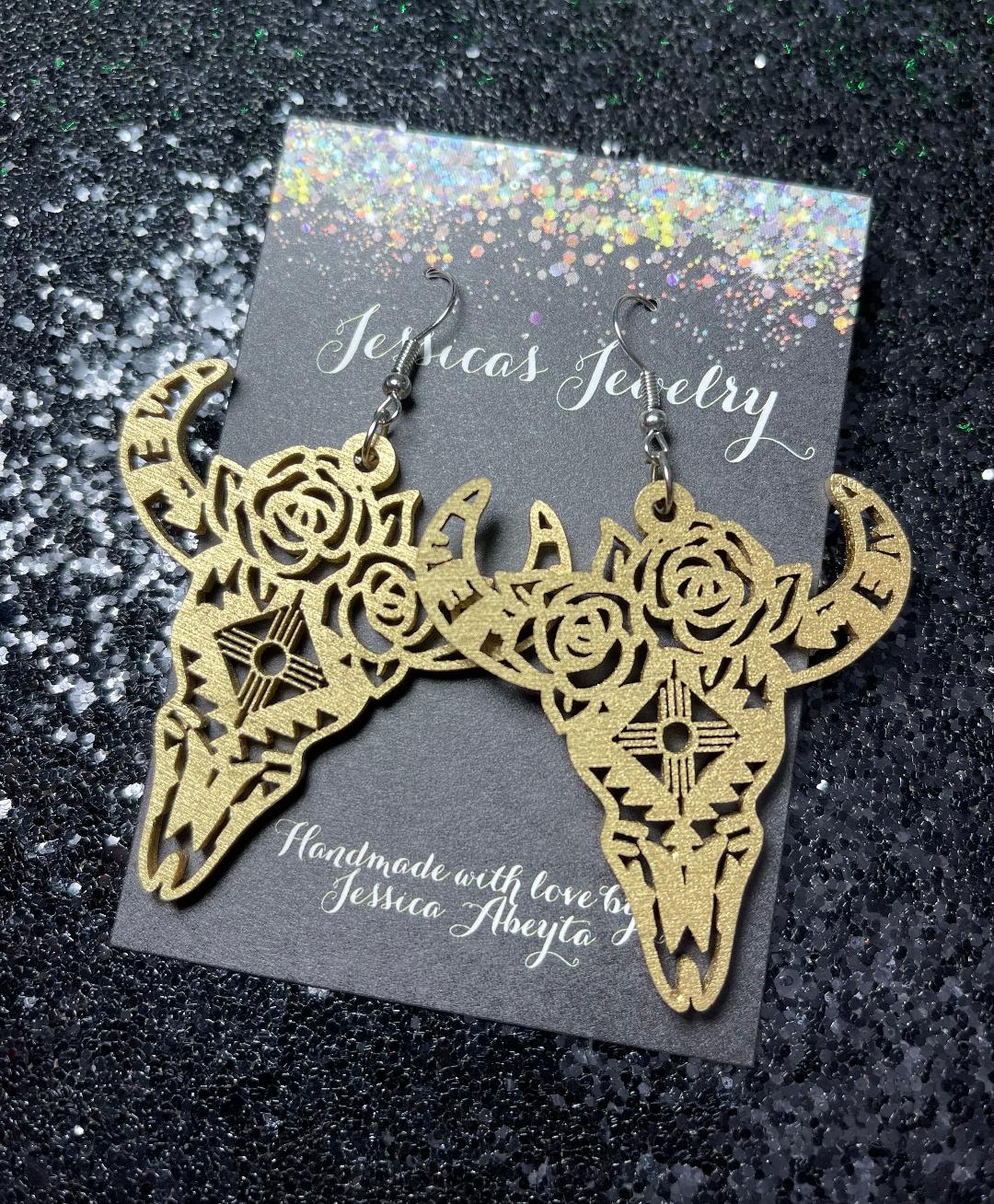 "Cow skull Zia" earrings