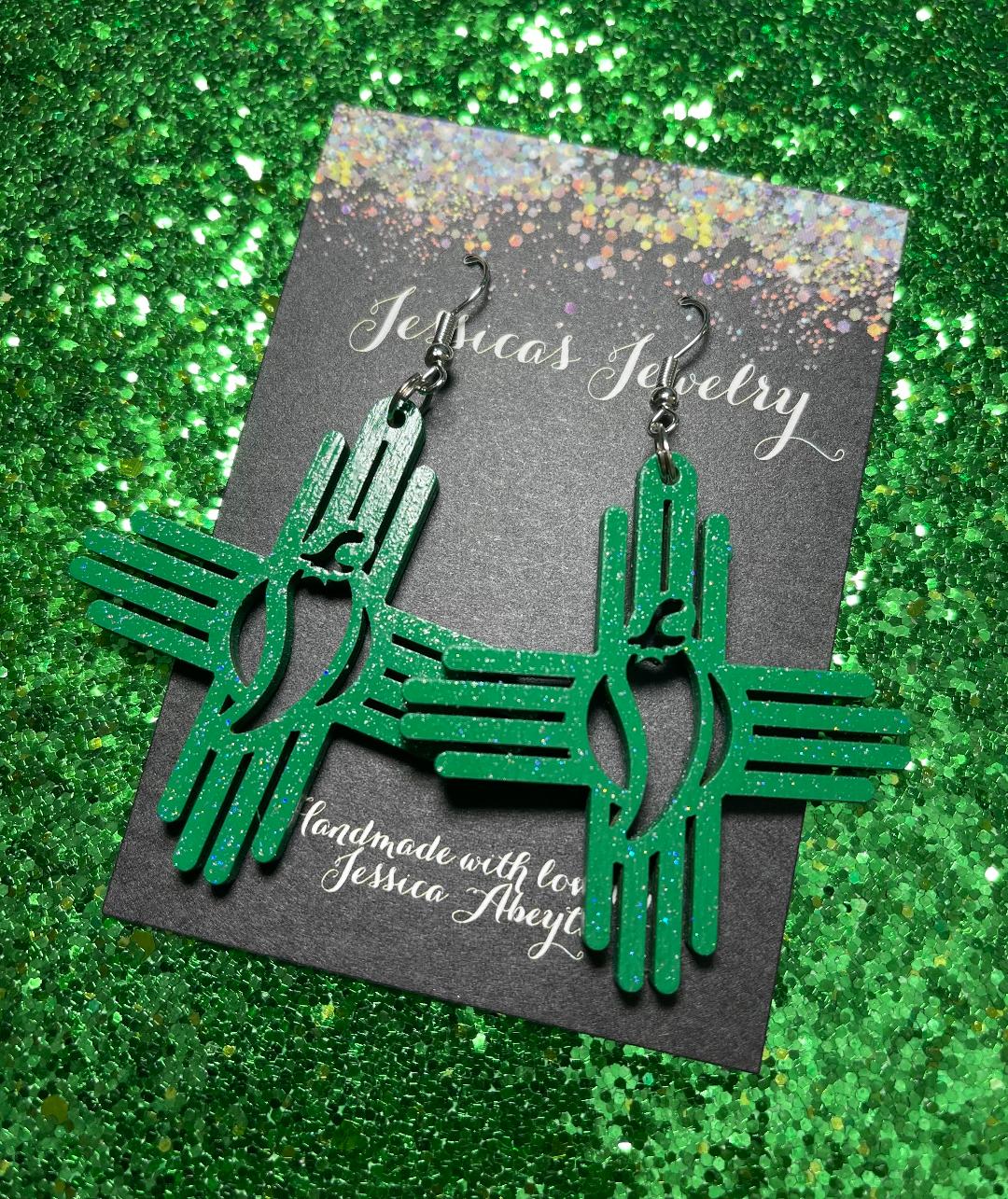 "Green Chile Zia" earrings
