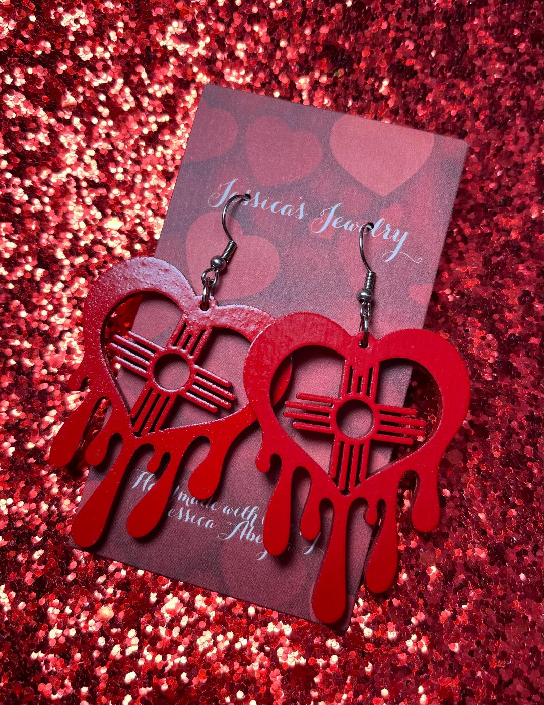 "Dripping Heart" Earrings